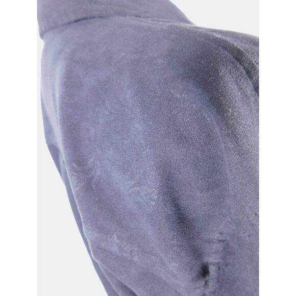 Bazzi Shirt Mens XL Navy Blue Long Sleeve Button Front Suede-Like Polyester - Picture 8 of 11